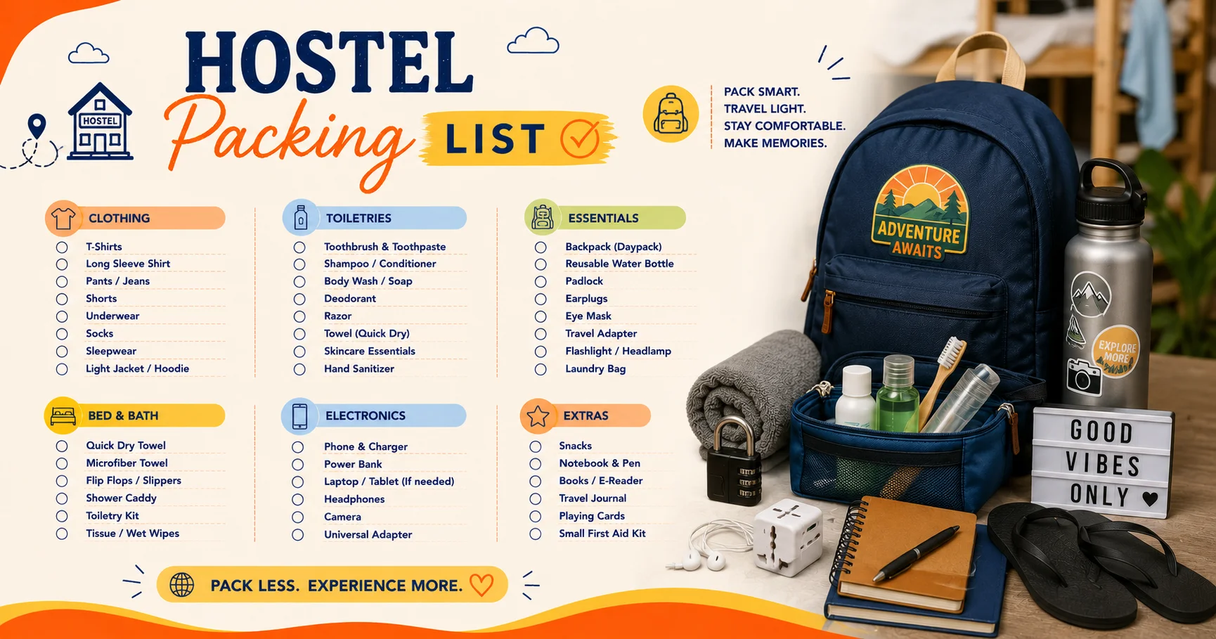 Hostel Packing List