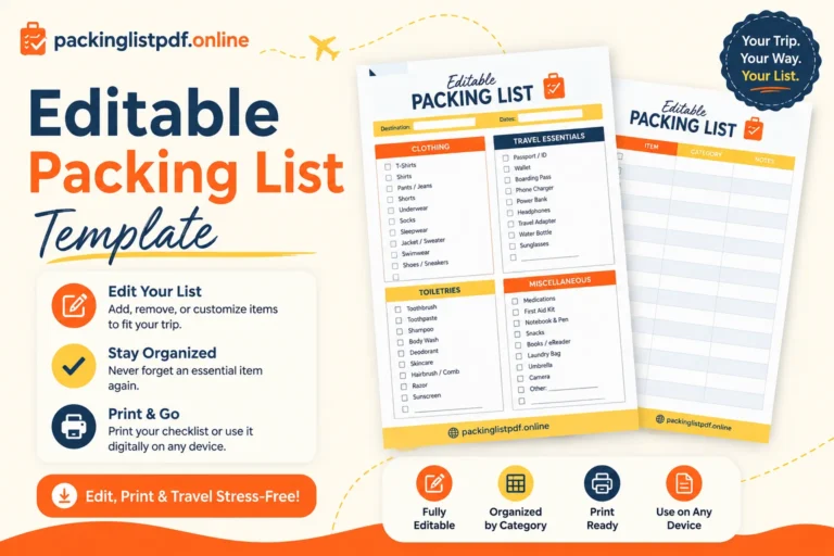 editable printable checklist